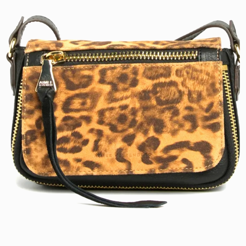 AIMEE KESTENBERG Cheetah Print Calf Hair Crossbody Bag